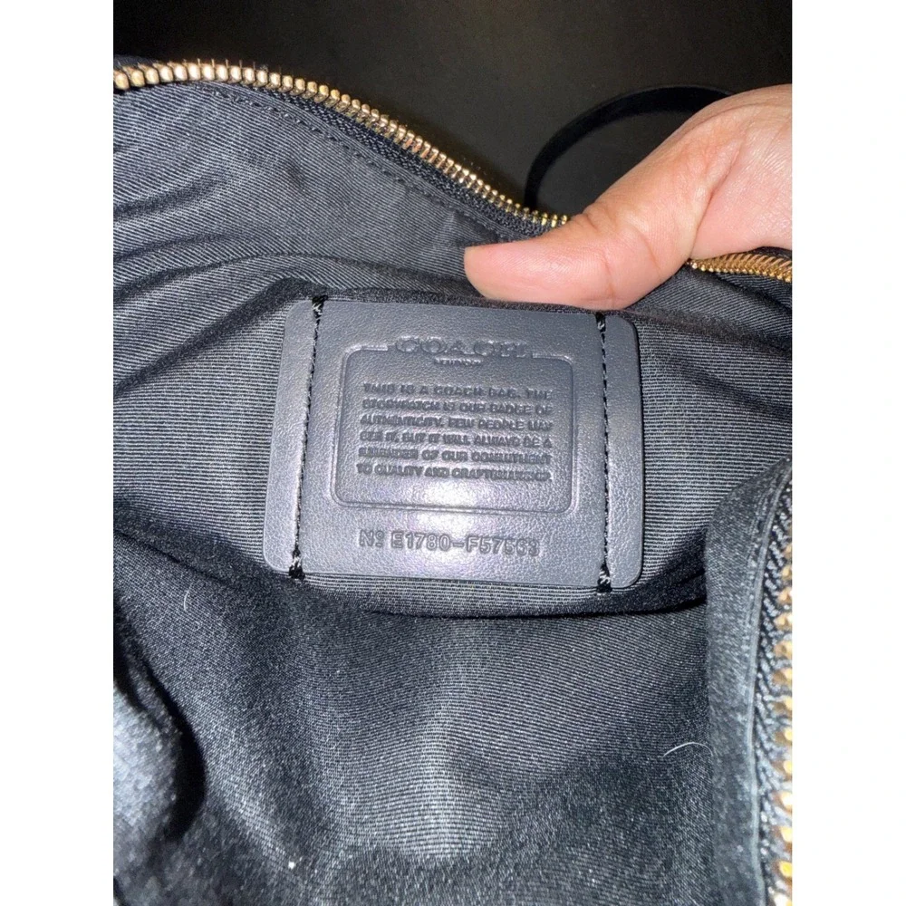 Coach Kelsey Black Pebbled Leather Crossbody Satchel Bag Gold Hardware F57563